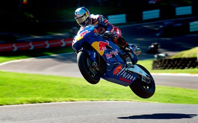 Honda CBR1000RR, sportbikes, jump, Moto GP, Red Bull Racing
