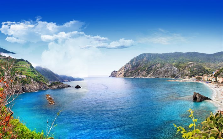Monterosso अल Mare, समुद्र, बंदरगाह, तट, गर्मी, Liguria, इटली