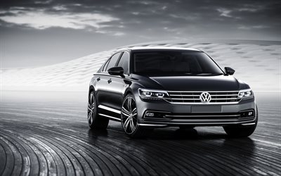 Volkswagen Phideon, 2016, luxury sedans, black, new cars, Volkswagen