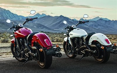 las motos clásicas, 2016, Indian Scout, desierto, camino