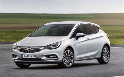 Opel Astra, 2016, Gümüş Opel, yeni Astra, hatchback Gümüş, Gümüş Astra