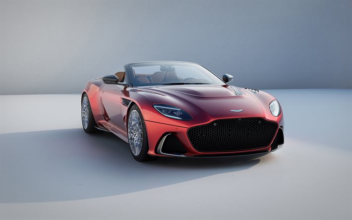 2024, Aston Martin DBS 770 Ultimate Volante, 4k, front view, red convertible, red Aston Martin DBS 770, luxury cars, DBS, Aston Martin