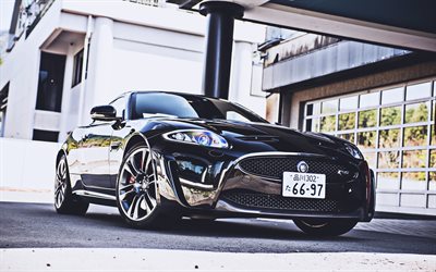jaguar xkr-s, supercarros, 2014 carros, jp-spec, hdr, black jaguar xkr-s, carros britânicos, 2014 jaguar xkr-s, jaguar