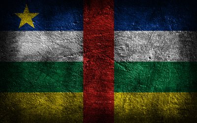 4k, centralafrikanska republikens flagga, stenstruktur, stenbakgrund, centralafrikanska republikens dag, grungekonst, centralafrikanska republiken, afrikanska länder