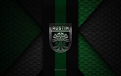 austin fc, united soccer league, green black knitted texture, usl, austin fc logotipo, american soccer club, austin fc emblem, football, soccer, austin, ee uu