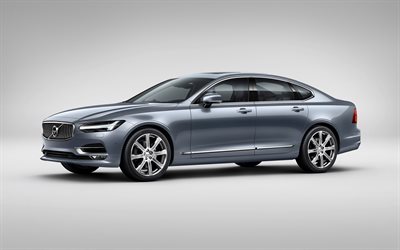 los sedanes de 2016, Volvo S90, premium, gris volvo