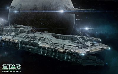 raumschiff, star conflict, online-spiel, dreadnoughts