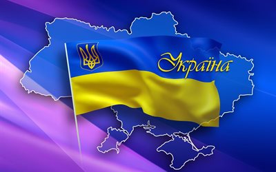 le drapeau de l'ukraine, ukrainien fond d'écran, l'ukraine, la carte de l'ukraine, carte de l'ukraine