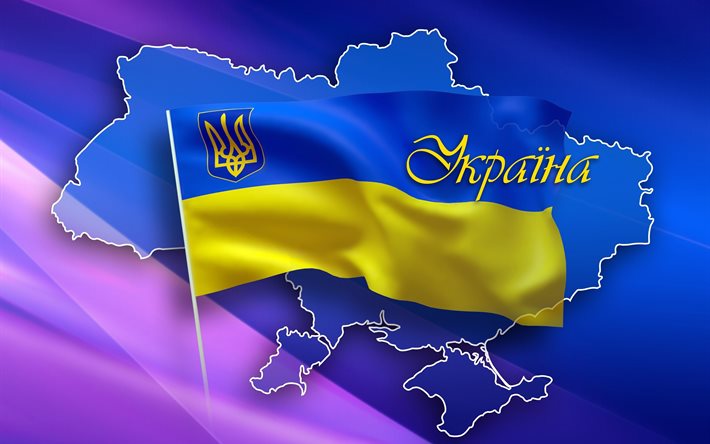 ukrainas flagga, ukrainska tapeter, ukraina, karta över ukraina