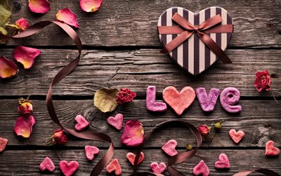valentine's day, love the background, love, wooden background