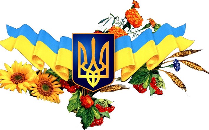 patriótica fondo de pantalla, el escudo de armas de ucrania, ucrania, la bandera de ucrania