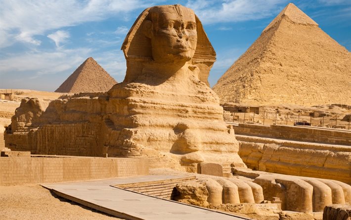 गीज़ा, मिस्र के पिरामिड, मिस्र के महान स्फिंक्स, महान स्फिंक्स, मिस्र