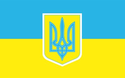 ukraine, coat of arms of ukraine, the blue and yellow flag