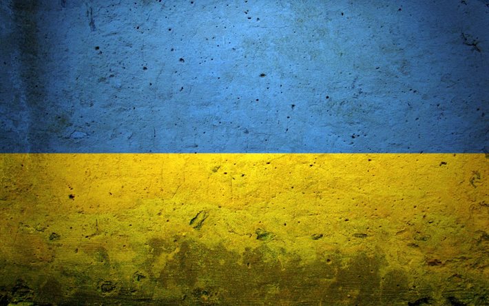 l'ukraine, le drapeau de l'ukraine, la texture du mur