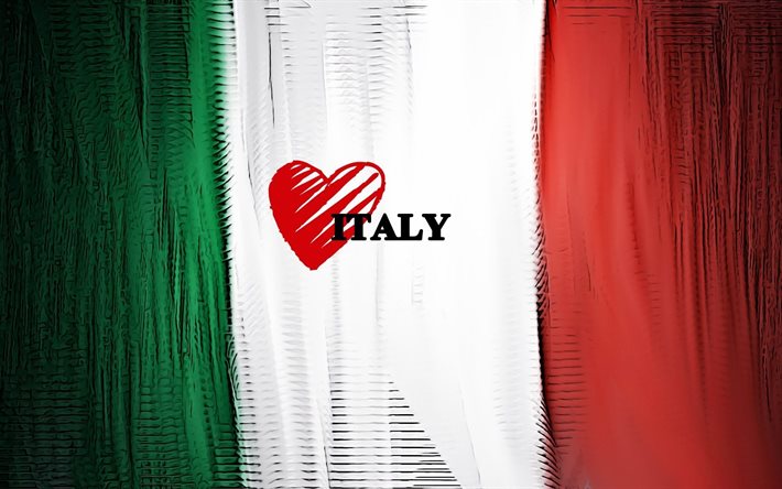 italien, fahne, flagge, prapor