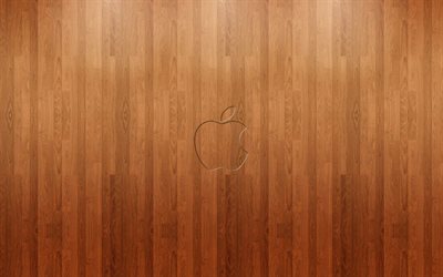 logotipo, epl, textura de madera, árbol, manzana