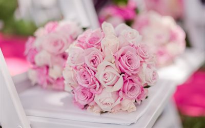 सुंदर गुलदस्ते, गुलाब, गुलाबी गुलाब के फूल, गुलदस्ते