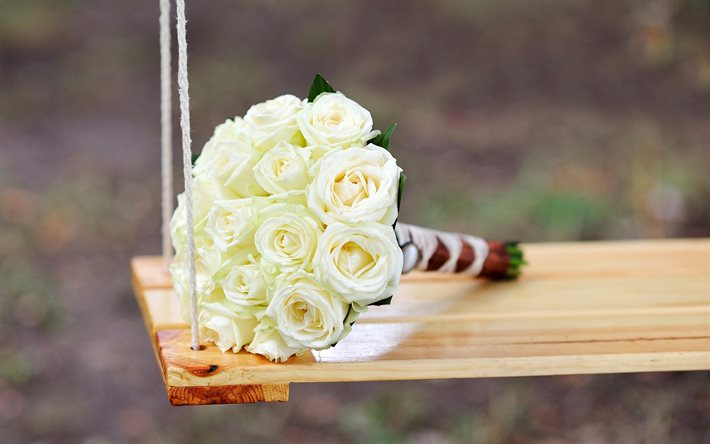 الورود البيضاء, باقة العروس, باقة الزفاف