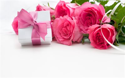 पोलैंड गुलाब, rojava गुलाब, गुलदस्ता गुलाब का, podarunok, गुलाब, गुलाबी गुलाब, गुलाब का एक गुलदस्ता, उपहार, रोमांस