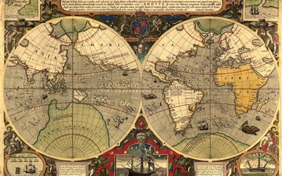 hémisphère, les continents, la carte des continents, de la carte de la terre, de l'hémisphère, continenti