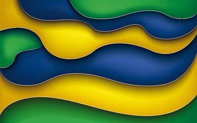 브라질 2014, 추출, 녹색 파란색-노란색의 추상화