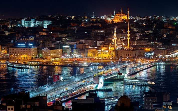 kalkon, natt, kväll istanbul, moskén
