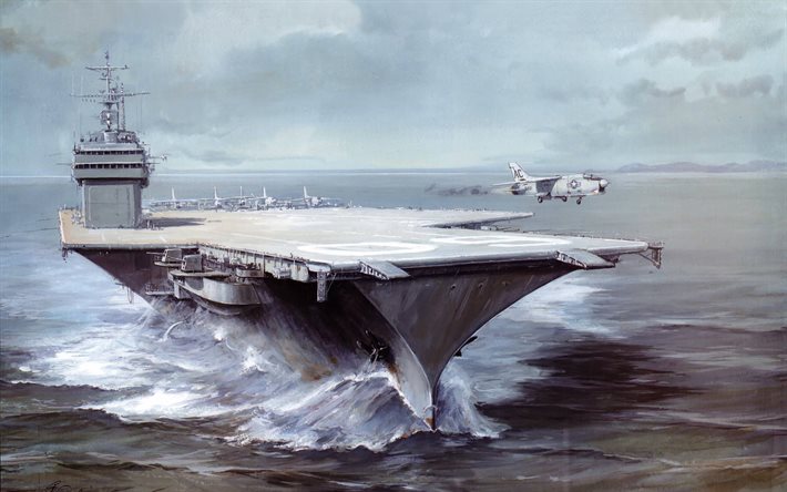 el poder, los buques de guerra, malovany de la compañía, dibujado transportista