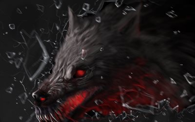 sli vovk, dipinto lupo, furioso e la bestia, il lupo cattivo, lupo mannaro, una bestia feroce