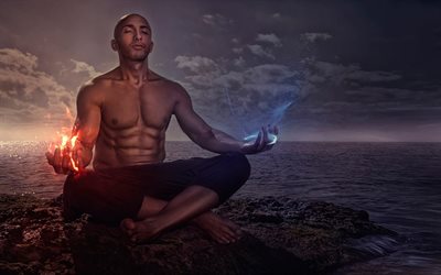 el yoga, el fuego, el agua, los elementos