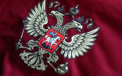 águila bicéfala, el escudo de armas de rusia, rusia, con el águila bicéfala