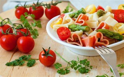 tomaatit, valokuvat ruoasta, makaroni, pasta