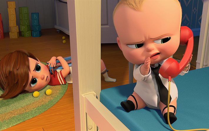 The Boss Baby, 4k, kids, 2017, 3D-animation