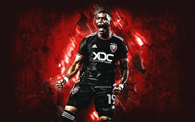Nigel Robertha, DC United, MLS, Dutch football player, red stone background, football, USA