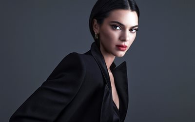 Kendall Jenner, American fashion model, beautiful woman, photoshoot, Paris, black jacket