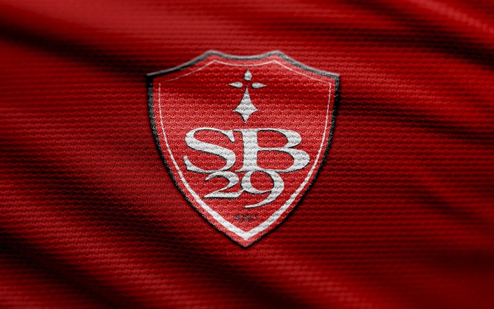 स्टेड ब्रेस्टोइस 29 फैब्रिक लोगो, 4k, लाल कपड़े की पृष्ठभूमि, ligue 1, bokeh, फुटबॉल, स्टेड ब्रेस्टोइस 29 लोगो, फ़ुटबॉल, स्टेड ब्रेस्टोइस 29 प्रतीक, स्टेड ब्रेस्टोइस 29, फ्रेंच फुटबॉल क्लब, स्टेड ब्रेस्टोइस 29 एफसी