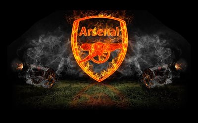 FC Arsenal, logo, gunners, fire