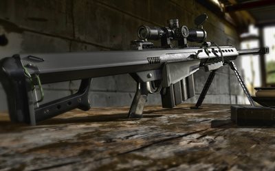 4k, 바렛 m95, ddlr, 미국의 대구경 저격소총, 현대 저격 소총, 바렛, 미국 무기
