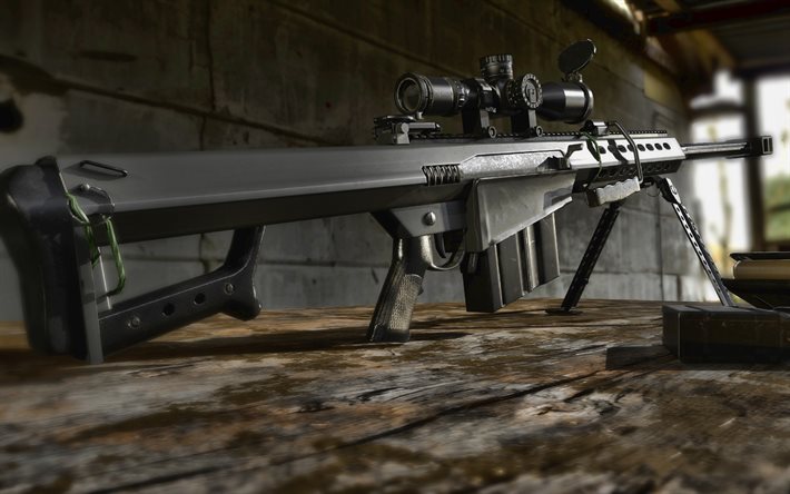 4k, barret m95, ddlr, rifle de francotirador americano de alto calibre, rifles de francotirador modernos, barrett, arma americana