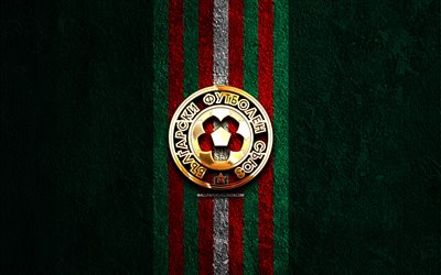 logo dorato della nazionale di calcio della bulgaria, 4k, sfondo di pietra verde, uefa, squadre nazionali, logo della nazionale di calcio bulgara, calcio, squadra di calcio bulgara, nazionale di calcio bulgara