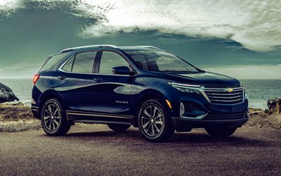 2021, Chevrolet Equinox, 4k, front view, exterior, Chevy Equinox, SUV, blue Chevrolet Equinox, american cars, Chevrolet