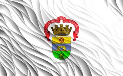 4k, علم بورتو أليغري, أعلام 3d متموجة, المدن البرازيلية, يوم بورتو اليجري, موجات ثلاثية الأبعاد, مدن البرازيل, بورتو أليغري, البرازيل