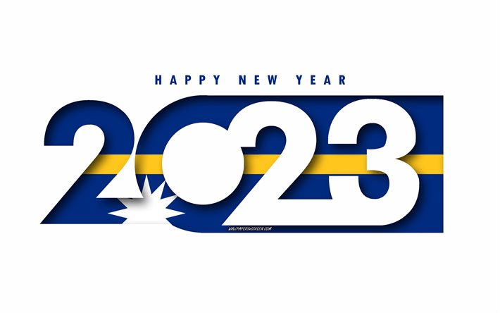 feliz ano novo 2023 nauru, fundo branco, nauru, arte mínima, conceitos de nauru 2023, nauru 2023, fundo de nauru 2023, 2023 feliz ano novo nauru