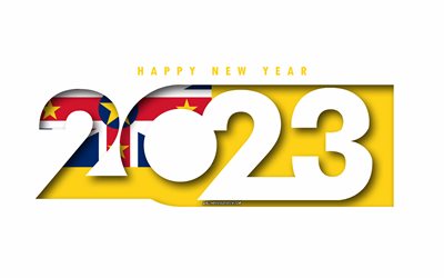 felice anno nuovo 2023 niue, sfondo bianco, niue, arte minima, concetti niue 2023, niue 2023, 2023 niue sullo sfondo, 2023 felice anno nuovo niue