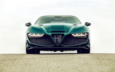 2022, Alfa Romeo Giulia SWB Zagato, 4k, front view, exterior, green sports coupe, Alfa Romeo Giulia tuning, italian cars, Alfa Romeo