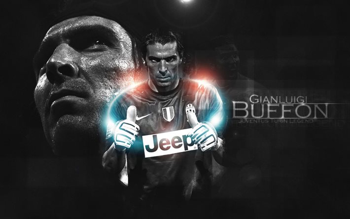 Gianluigi Buffon, football player, goalkeeper, Juventus, fan art