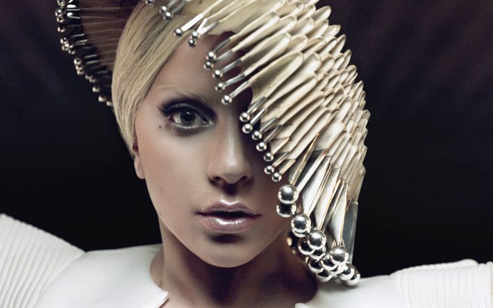 Lady Gaga, portrait, chanteur, maquillage