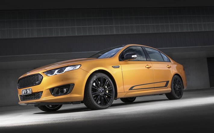 berline, tuning, 2016, Ford Falcon XR8 Sprint, golden ford