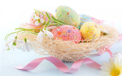 Easter, Easter eggs, decorations, Happy Easter