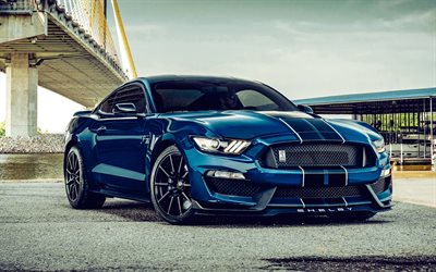 ford mustang shelby gt350, 4k, supersportwagen, 2022 autos, stimmung, blauer ford mustang, 2022 ford mustang, amerikanische autos, ford