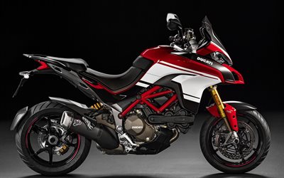 motos de 2016, la Ducati Multistrada 1200, pikes peak, el estudio, el rojo ducati